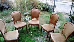 5 sedie in legno massello con seduta morbida